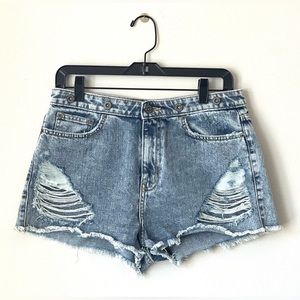 CARMAR FRAY DENIM JEAN SHORTS